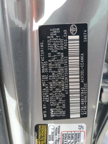 Photo 10 from auction – 2005 TOYOTA CAMRY LE with VIN 4T1BE32K15U627652