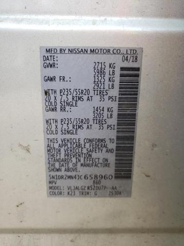 Photo 10 from auction – 2018 NISSAN PATHFINDER with VIN 5N1DR2MN4JC658960