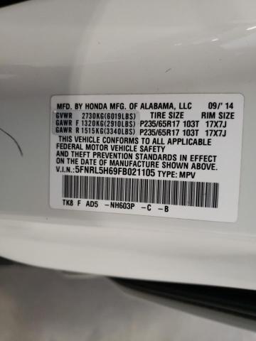 Photo 10 from auction – 2015 HONDA ODYSSEY EX with VIN 5FNRL5H69FB021105