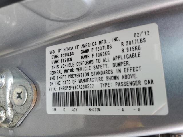 Photo 10 from auction – 2012 HONDA ACCORD SE with VIN 1HGCP2F69CA090507