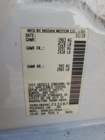 Photo 10 from auction – 2019 NISSAN ALTIMA S with VIN 1N4BL4BVXKC213187