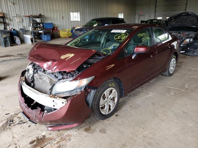Photo 2 from auction – 2014 HONDA CIVIC LX with VIN 19XFB2F57EE056227