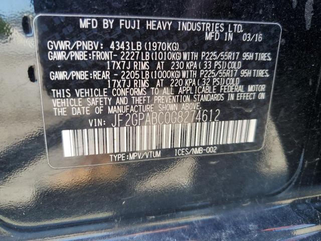 Photo 10 from auction – 2016 SUBARU CROSSTREK with VIN JF2GPABC0G8274612