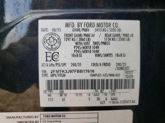 Photo 10 from auction – 2015 FORD EDGE SEL with VIN 2FMTK3J97FBB17616