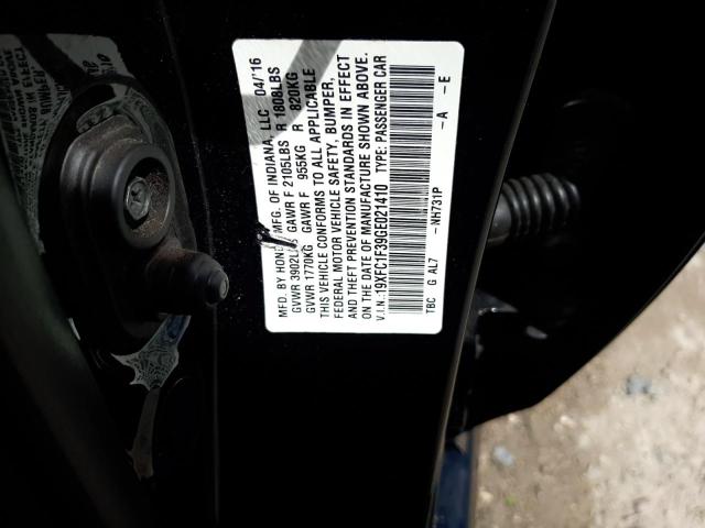 Photo 10 from auction – 2016 HONDA CIVIC EX with VIN 19XFC1F39GE021410
