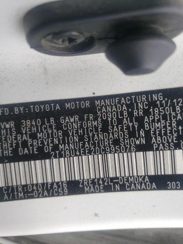 Photo 10 from auction – 2013 TOYOTA COROLLA BA with VIN 2T1BU4EE2DC995076