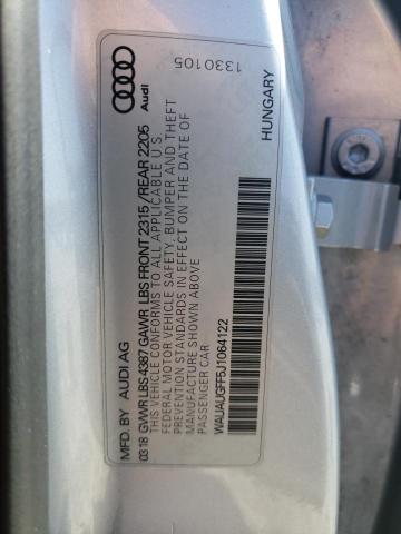 Photo 10 from auction – 2018 AUDI A3 PREMIUM with VIN WAUAUGFF5J1064122