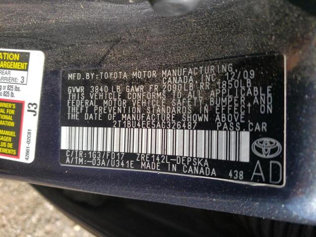صورة رقم 10 من المزاد - 2010 TOYOTA COROLLA BA مع VIN 2T1BU4EE5AC326487