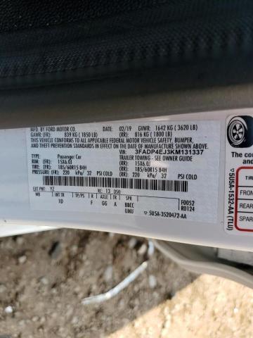 Photo 10 from auction – 2019 FORD FIESTA SE with VIN 3FADP4EJ3KM131337