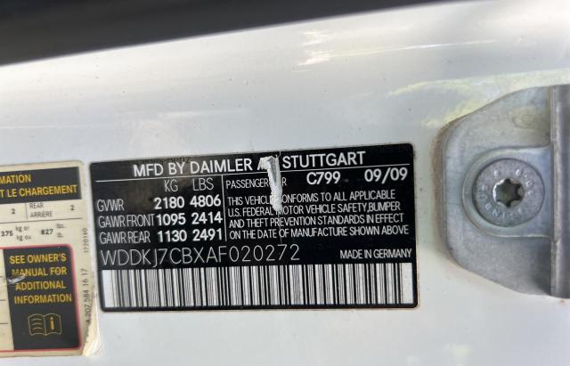 Photo 10 from auction – 2010 MERCEDES-BENZ E 550 with VIN WDDKJ7CBXAF020272