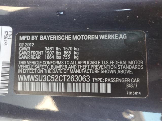 Photo 10 from auction – 2012 MINI COOPER with VIN WMWSU3C52CT263063