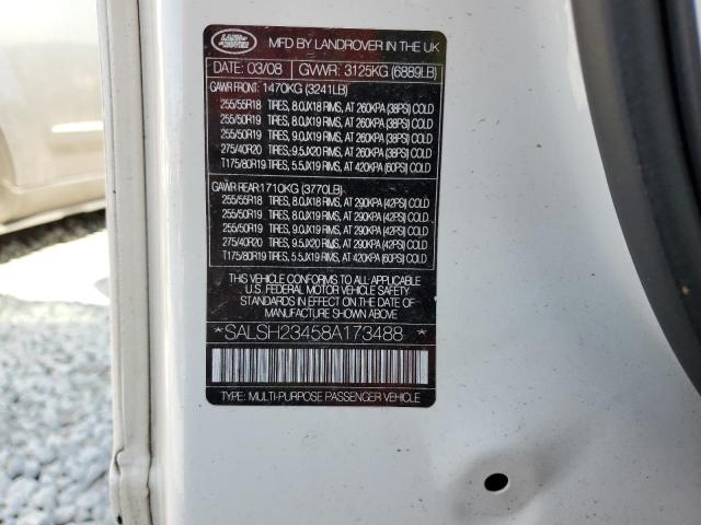Photo 10 from auction – 2008 LAND ROVER RANGE ROVE with VIN SALSH23458A173488