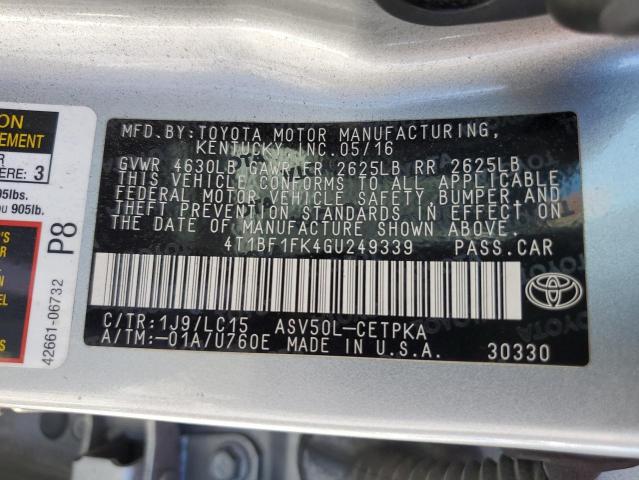 Photo 10 from auction – 2016 TOYOTA CAMRY LE with VIN 4T1BF1FK4GU249339