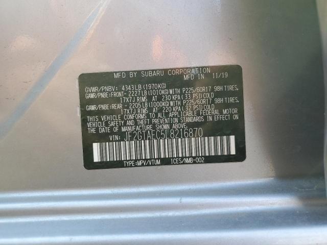 Photo 10 from auction – 2020 SUBARU CROSSTREK with VIN JF2GTAEC5L8216870