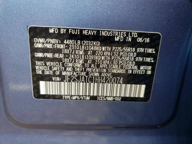Photo 10 from auction – 2017 SUBARU FORESTER 2 with VIN JF2SJATC1HH420074