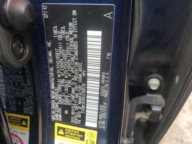 Photo 10 from auction – 2012 TOYOTA HIGHLANDER with VIN 5TDBK3EHXCS168538