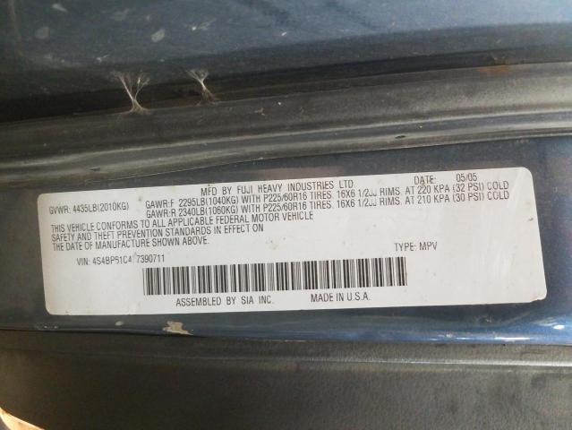 Photo 10 from auction – 2005 SUBARU LEGACY OUT with VIN 4S4BP61C457390711