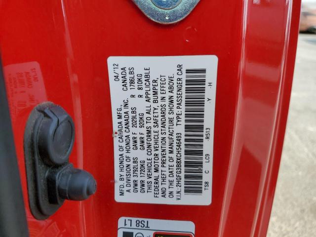 Photo 10 from auction – 2012 HONDA CIVIC EX with VIN 2HGFG3B8XCH546493