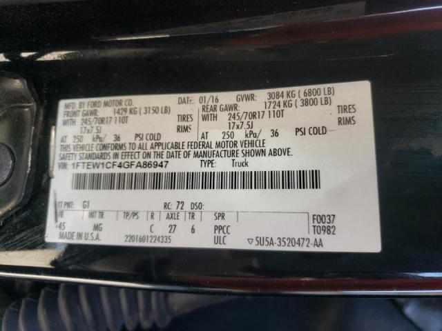 Photo 10 from auction – 2016 FORD F150 SUPER with VIN 1FTEW1CF4GFA86947
