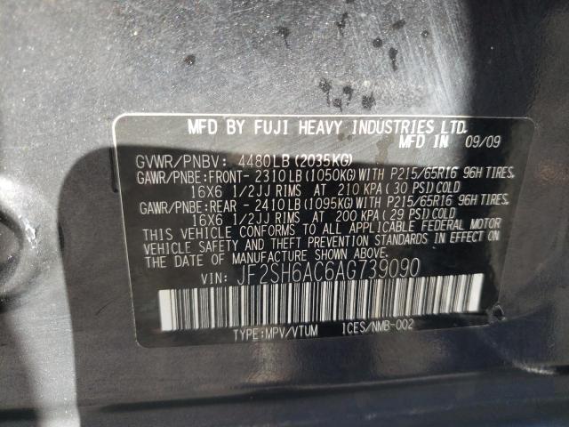 Photo 10 from auction – 2010 SUBARU FORESTER 2 with VIN JF2SH6AC6AG739090