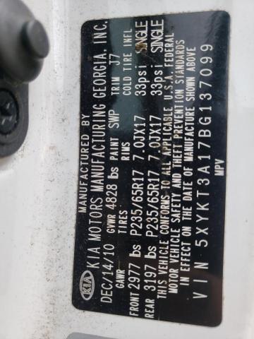 Photo 10 from auction – 2011 KIA SORENTO BA with VIN 5XYKT3A17BG137099
