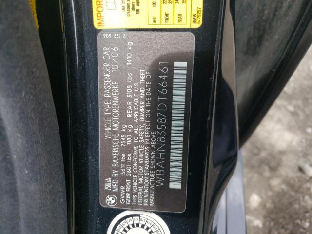 Photo 10 from auction – 2007 BMW 750 with VIN WBAHN83587DT66461