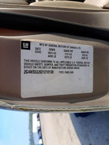 Photo 10 from auction – 2002 BUICK CENTURY CU with VIN 2G4WS52J921218139