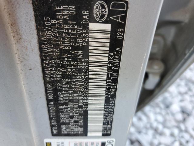 Photo 10 from auction – 2005 TOYOTA COROLLA CE with VIN 2T1BR32E95C503659