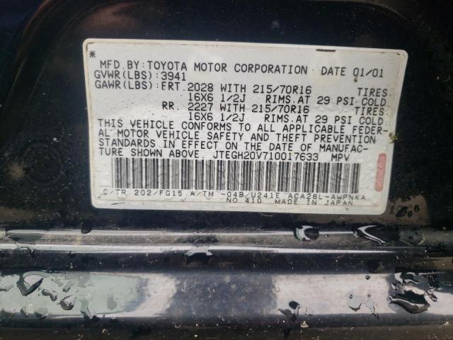 Photo 10 from auction – 2001 TOYOTA RAV4 with VIN JTEGH20V710017633