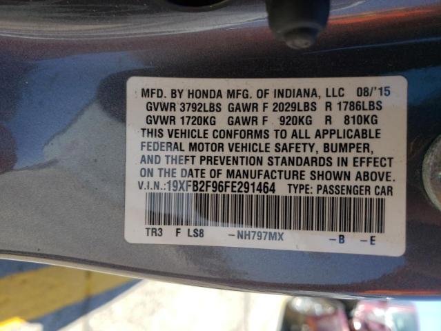 Photo 10 from auction – 2015 HONDA CIVIC EXL with VIN 19XFB2F96FE291464