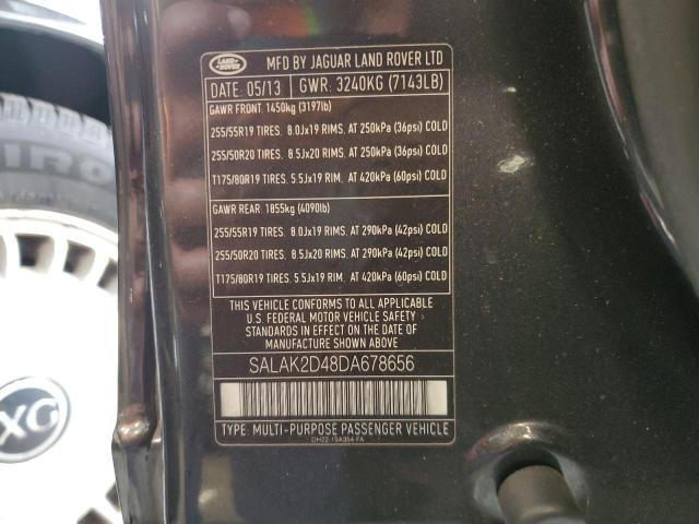 Photo 10 from auction – 2013 LAND ROVER LR4 HSE LU with VIN SALAK2D48DA678656