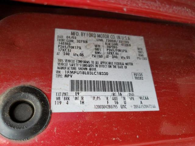 Photo 10 from auction – 2003 FORD EXPEDITION with VIN 1FMFU18L03LC18330