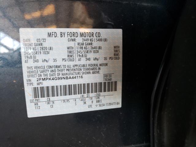 Photo 10 from auction – 2022 FORD EDGE SE with VIN 2FMPK4G99NBA44116