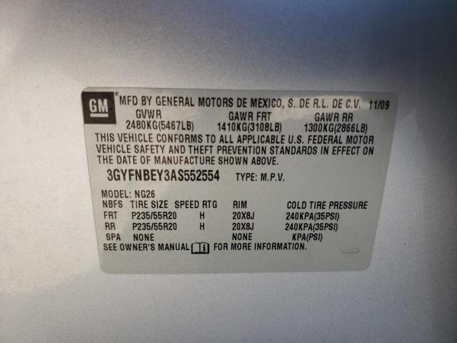 Photo 10 from auction – 2010 CADILLAC SRX PERFOR with VIN 3GYFNBEY3AS552554