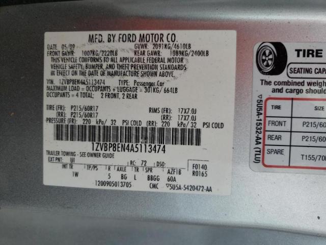 Photo 10 from auction – 2010 FORD MUSTANG with VIN 1ZVBP8EN4A5113474