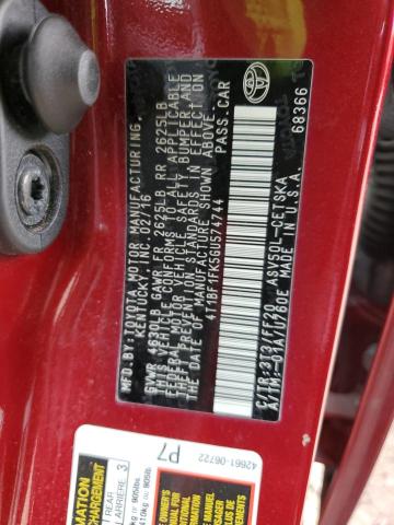 Photo 10 from auction – 2016 TOYOTA CAMRY LE with VIN 4T1BF1FK5GU574744