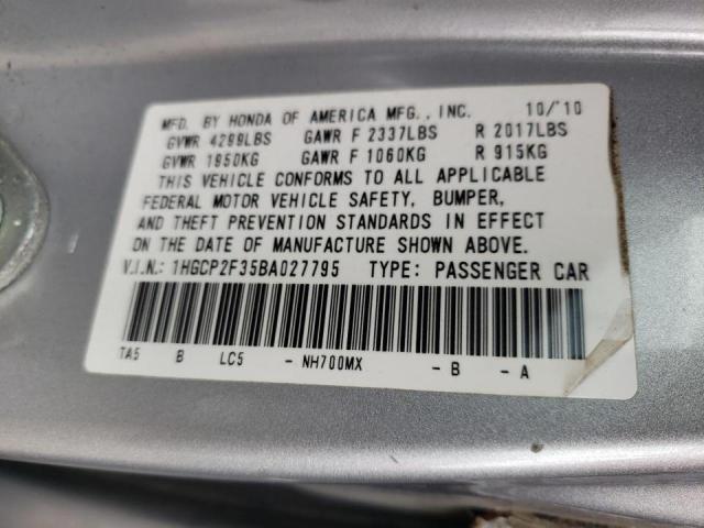 Photo 10 from auction – 2011 HONDA ACCORD LX with VIN 1HGCP2F35BA027795