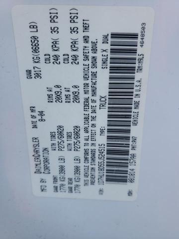 Photo 10 from auction – 2005 DODGE RAM 1500 S with VIN 1D7HU18D55J524515