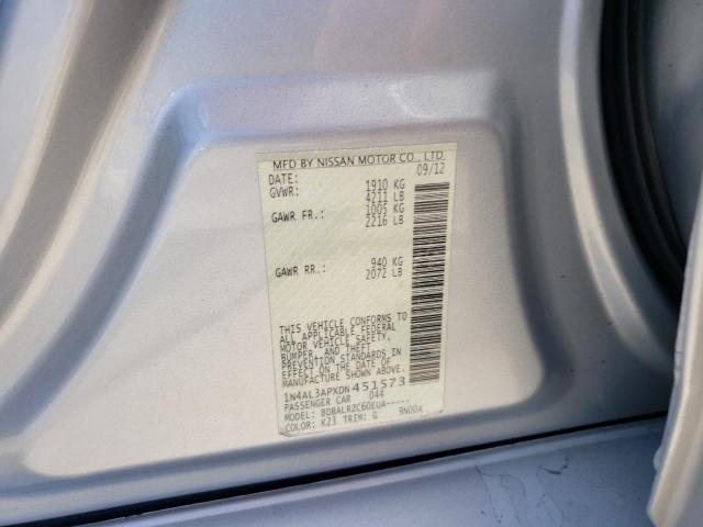 Photo 10 from auction – 2013 NISSAN ALTIMA with VIN 1N4AL3APXDN451573