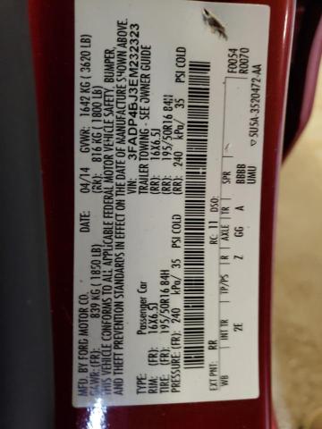 Photo 10 from auction – 2014 FORD FIESTA SE with VIN 3FADP4BJ3EM232323
