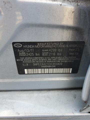 Photo 10 from auction – 2012 HYUNDAI SONATA SE with VIN 5NPEC4AC1CH355909