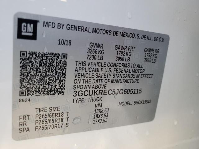 Photo 10 from auction – 2018 CHEVROLET SILVERADO with VIN 3GCUKREC5JG605115