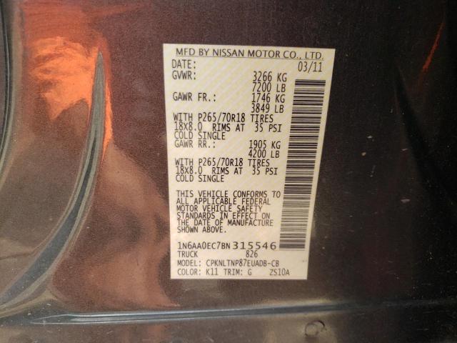 Photo 10 from auction – 2011 NISSAN TITAN S with VIN 1N6AA0EC7BN315546