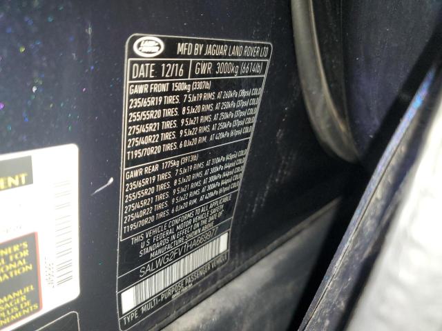 Photo 10 from auction – 2017 LAND ROVER RANGE ROVE with VIN SALWG2FV1HA669977