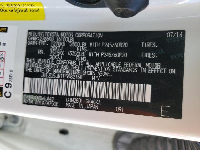 Photo 10 from auction – 2014 TOYOTA 4RUNNER SR with VIN JTEZU5JR1E5082168