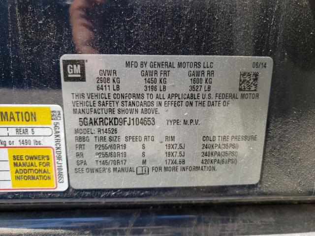 Photo 10 from auction – 2015 BUICK ENCLAVE with VIN 5GAKRCKD9FJ104653