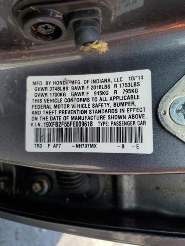 Photo 10 from auction – 2015 HONDA CIVIC LX with VIN 19XFB2F55FE009618