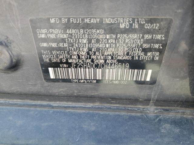 Photo 10 from auction – 2012 SUBARU FORESTER 2 with VIN JF2SHADC7CH446519