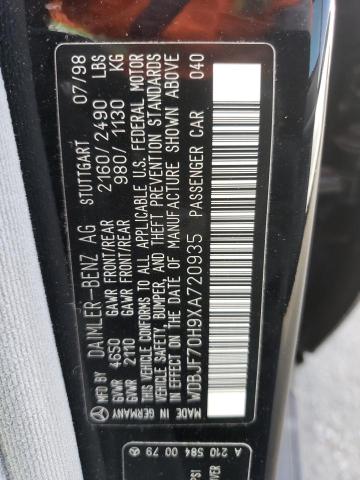 Photo 10 from auction – 1999 MERCEDES-BENZ E 430 with VIN WDBJF70H9XA720935