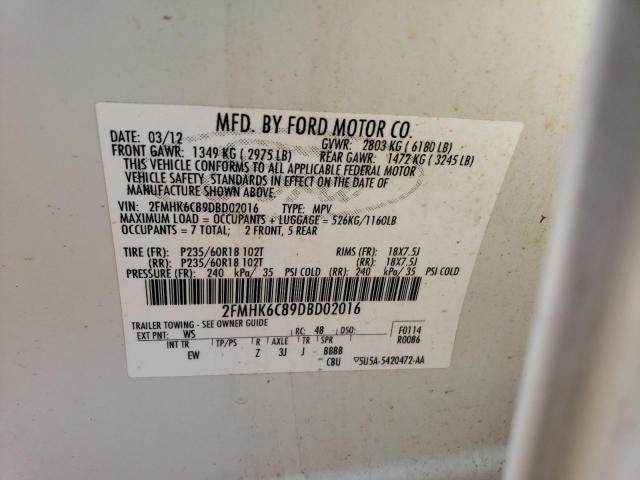 Photo 10 from auction – 2013 FORD FLEX SEL with VIN 2FMHK6C89DBD02016